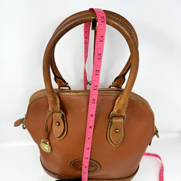 Dooney & Bourke Norfolk Bag Purse Brown Leather Double Handle VTG Durable - Picture 2 of 16